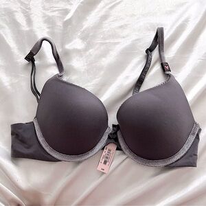 NWT Victoria Secret PINK Grey Push up bra 32B